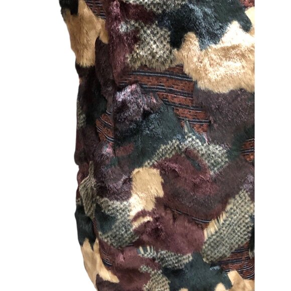 Boho Classy Eclectic Unique Street Style Multi Color Texture Faux Fur Vest Sz M - Picture 14 of 16